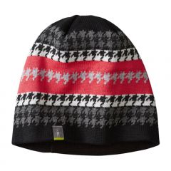 Black Geometric Wool-Blend Ski Jacquard Hat - Adult
