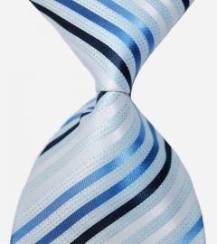 Striped Blues White Mens Tie