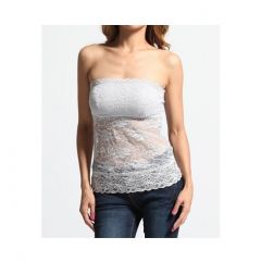 Ivory Floral Strapless Cami Tank Top