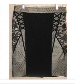 Black Lace Corset Pencil Skirt