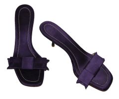 Low Heel Bow Tie Slides 