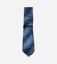 Blue & Grey Skinny Silk Neck tie