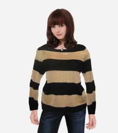 Black & Gold Striped Sweater