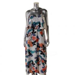 Ivory Strappy Floral Print Maxi Dress