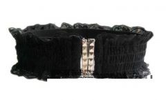 Womens Elastic Stretch Black Lace Waist Belt Band with Buckle