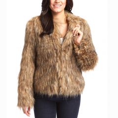 Light Brown Faux Fur Jacket