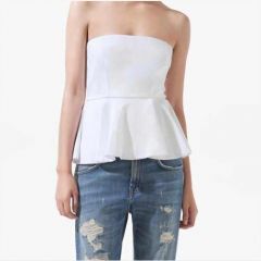 Strapless Peplum Tank Top